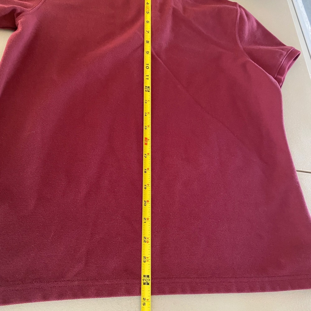 L.L.Bean Double L Relaxed Fit Polo Shirt Women Med Maroon Pique Knit Cotton NWT - Picture 8 of 8